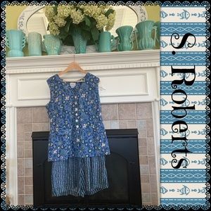 Vintage S. Roberts shorts romper, size 14